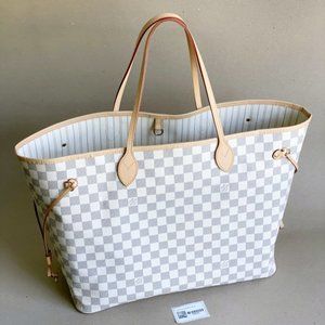 Louis Vuitton Neverfull GM Azur Beige Tote Bag
